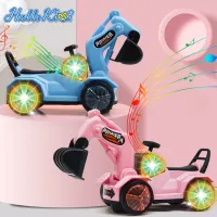 Hellokimi toy car for kids boys 2 – 6 years car for kids toys excavator Children Electric Engineering Car Universal Small Excavator With Cartoon Light Music New Boys Girls Vehicles Toy Christmas gift