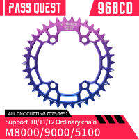 ผ่านเควส96BCD ที่มีสีสัน MTB รูปไข่แคบกว้าง Chainring แหวนโซ่32ครั้ง-48ครั้งจักรยาน Chainring โซ่ล้อ Deore Crankset