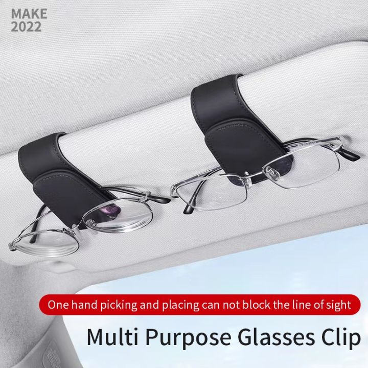 car-glasses-clip-multifunction-integrated-durable-leather-portable-sunglasses-document-ticket-holder-clip-car-interior-accessory