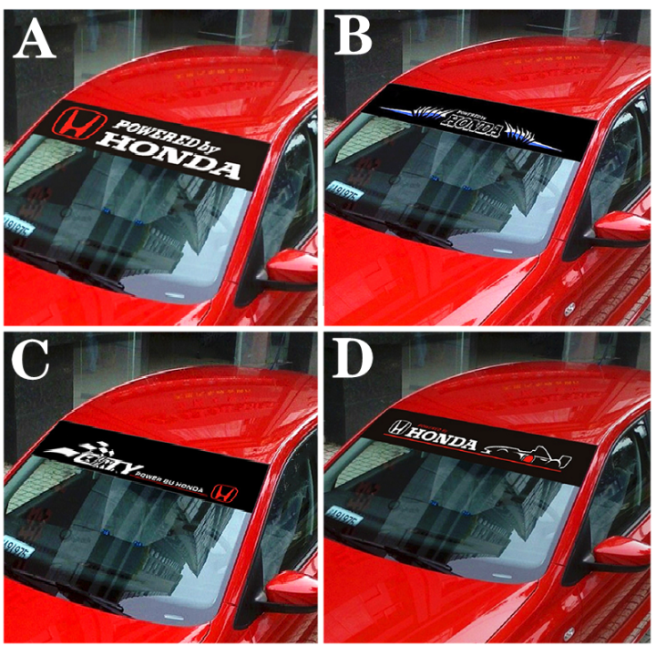 HONDA Windshield Stickers Waterproof Front Rear Windscreen Windshield ...