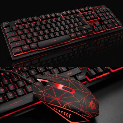 Wired Gaming USB Keyboard and Mouse Combo Set 3 Color Backlit Gaming Keyboard For Pc Gamer 2000DPI Waterproof Wired Keyboard