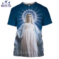 Mamba Top Virgin Mary T Shirt Women Short Sleeve Men Tshirt 3D Print Jesus Mother Oil Painting Portrait Rosary Prayer Sportswear