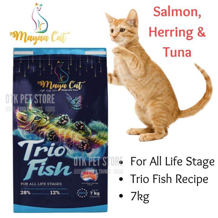 Mayaa Cat Trio Fish Cat Food 7kg (Salmon, Herring & Tuna Flavour) Lazada