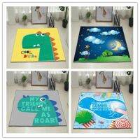 nordic 3D square dinosaur carpet cartoon children kids room area rugs for livingroom play mat anti-slip Hawaii tapete