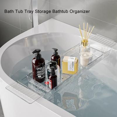 Bathtub Shelf Thicken Bathtub Rack Adhesive Space Saver Stylish Bathtub Shelf Bridge Shampoo Phone Holder Rack