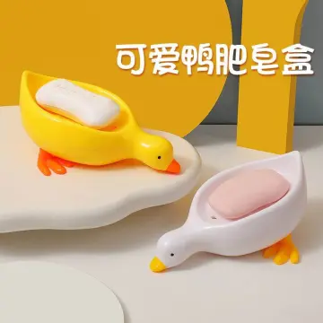 Self Draining Ceramic Duck Shape Soap Holder Portable Bar Soap