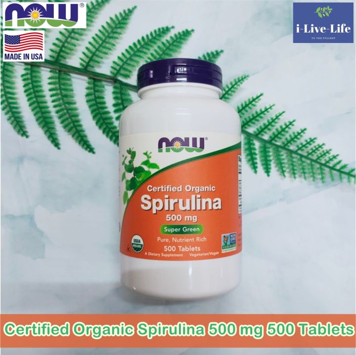 สาหร่ายสไปรูลิน่า-ออแกนิค-usda-certified-organic-spirulina-500-mg-500-tablets-now-foods