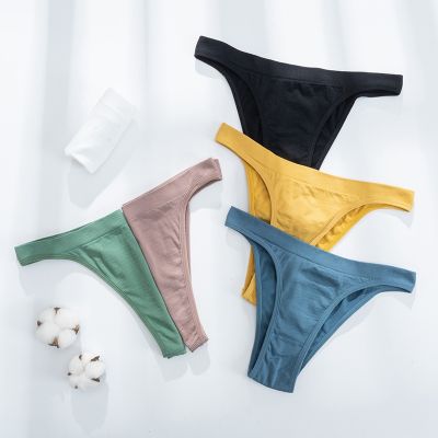 Womens y Panties Underwear Female T-back Underpants Seamless High Waisted Solid Colors Ladies Bikini Panty