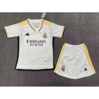 ❅◙ เสื้อกีฬาแขนสั้น ลายทีมฟุตบอล Real Madrid 2324 และกางเกงขาสั้น คุณภาพสูง สําหรับเด็ก