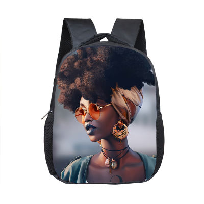 Cartoon Afro Girl with Crown Backpack Children School Bags Black Girls Boobag Kids Kindergarten Backpack Baby Toddler Bag Gift