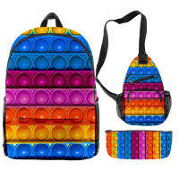 School Season Students Rainbow Color Peripl Suit Backpack Men and Women School Bag Family Combination Game Backpack