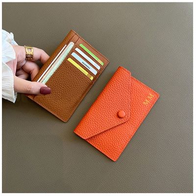 hot！【DT】☋  Ultra-thin Ins Leather Card Holder Fashion Short Envelope Wallet Korean Japan Credit Purse