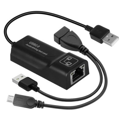 การ์ดเครือข่ายขนาดใหญ่การส่งข้อมูลความเร็วสูงเอาต์พุตที่เสถียร Plug Play USB 2.0 RJ45บัฟเฟอร์ LAN Ethernet Adapter สำหรับ Office Wired Ethernet Adapter