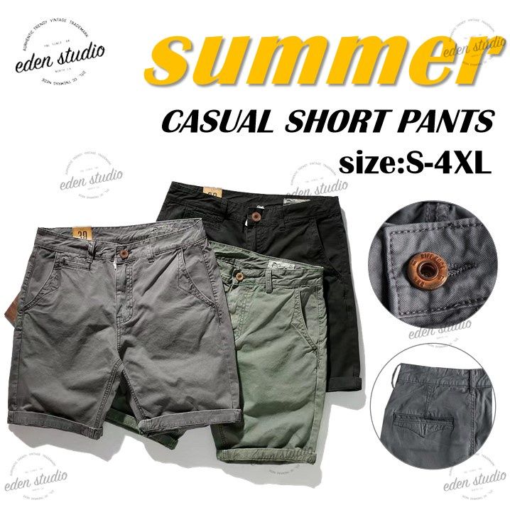ready-stockcod-men-short-pants-seluar-pendek-lelaki-100-cotton-mens-shorts-casual-shorts-chino-plain-basic-casual-shorts-pants-shorts-knee-length-high-quanlity-mens-short-half-pants-for-men-men-pants-