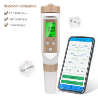 Blue Tooth Digital Salt Meter 4 in 1 EC TDS Salinity TEMP Meter Online APP Water Quality Tester for Drinking Laboratory Aquarium