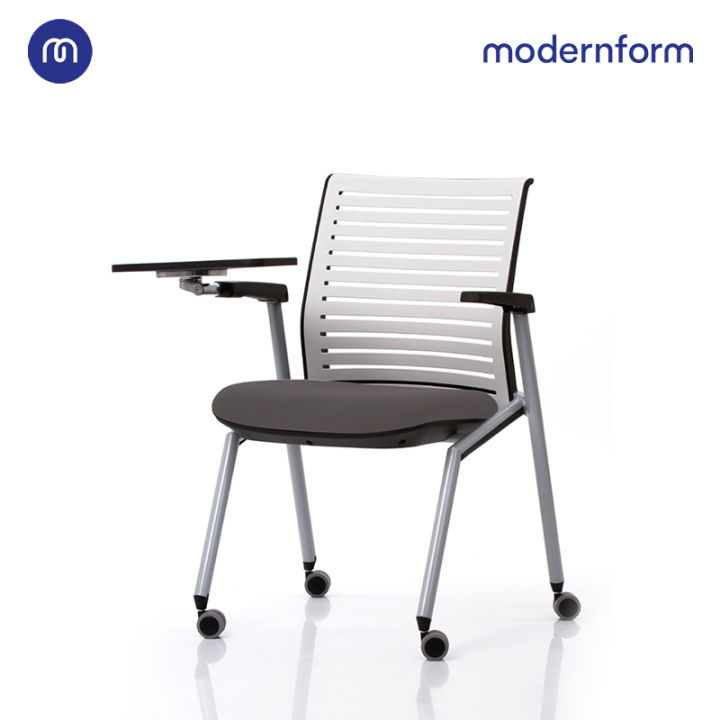 modernform-เก้าอี้-lecture-เก้าอี้มหาลัย-โรงเรียน-สีดำ-แผ่นรองเขียนสีเทา-รุ่น-tec-01