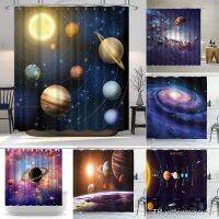 【hot】❇☄◄  System Shower Curtain with Hooks Pack Educational Planetary Fabric Set