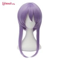 L-email wig Seraph of the end Hiiragi Shinoa Cosplay Wigs Light Purple Heat Resistant Synthetic Hair Perucas Cosplay Wig Wig  Hair Extensions Pads