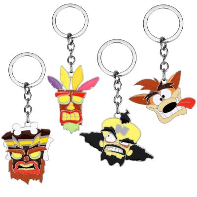 Crash Bandicoot Game Keyring Key Chains Cartoon Animal Metal Enamel Keychain Car Bag Key Ring Holder Chaveiro llaveros Jewelry Key Chains