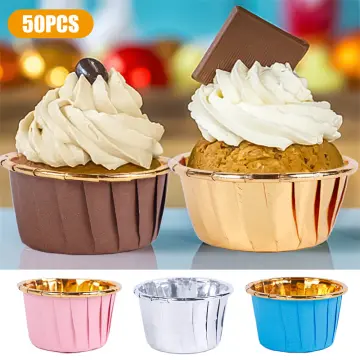 10pcs 50ML Valentine Aluminum Foil Cake Pan Round Shaped Cupcake