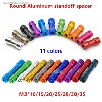 ☎☑☎ 10pcs/lot M3 double round Aluminum Spacer Standoff m3x10/15/20/25/28/30/35 aluminum standoffs column stud OD 6mm