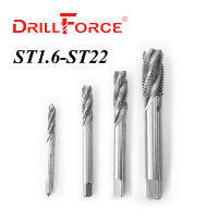 【2023】 Drillforce ST ใส่สกรูเกลียวแตะเจาะบิตไฮสปีดเกลียวขลุ่ยเมตริก ST1.6-ST22ก๊อกเครื่องมือการติดตั้งขวามือ ！