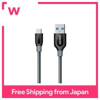 Anker PowerLine + USB-C &amp; USB-A 3.0สาย (0.9M สีเทา) S10 Galaxy/S10 + / S9 / S9 +, iPad Pro (2018, 11นิ้ว)/MacBook / MacBook Air (2018) xperia XZ1 Android อื่นๆเข้ากันได้ USB กับอุปกรณ์ C