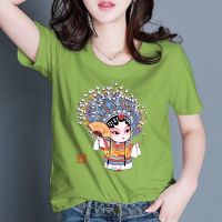 COD tjjs079 ?Korean House? Womens Blouse Summer Short-sleeve Printed loose top baju perempuan T-shirt Fashion Clothing Round Neck Student Clothes MURAH