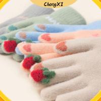 CHONGXI หน้าจอสัมผัสหน้าจอ ถุงมือถักนิตติ้ง กันลม หลักฐานความเย็น ถุงมือนวม วันต่อวัน เก็บความอบอุ่น ถุงมือนิ้วทั้งหมด ฤดูหนาวฤดูใบไม้ร่วงฤดูหนาว