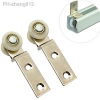 2Pcs/set Wooden Door Hanging Roller Furniture Sliding Door Pulley Wheels Home Hanging Wheel Track Pulley Shower Door Runners