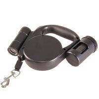Retractable Dog Leash with Detachable Flashlight &amp; Poop Bag Storage Rack One-Handed Brake Pause Lock for Pet Ship