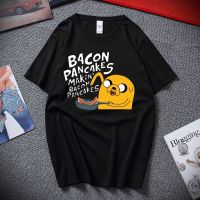 Kawaii Clothing Adventure Time Anime T Shirt For Men Jake And Finn Bacon Pancake Gildan Spot 100% Cotton