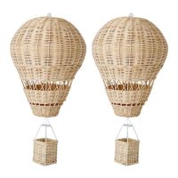 2X Hand-Woven Rattan Hot Air Balloon Childrens Room Nursery Decoration Photo Props