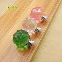 【CW】 2 pcs simple crystal handle 40mm faceted ball single hole round drawer wardrobe cabinet