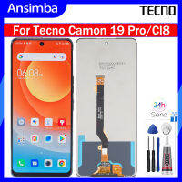 แอนซิมบา100% ทดสอบสีดำ6.8นิ้วสำหรับกล้องถ่ายวิดีโอ Tecno 19 Pro 4G CI8 5G CI7จอแสดงผล LCD แบบสัมผัสหน้าจอเต็มอะไหล่ทดแทนประกอบแผงดิจิไทเซอร์