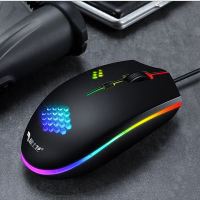 M55 ออปติคอลเมาส์เล่นเกม RGB ความแม่นยำสูงออปติคอลเมาส์เล่นเกม DPI 800-1600 ปรับเหมาะสำหรับ MMORPG (BNS) FPS MoBA แบบใช้สายสก์ท็อปการเล่นเกมคอมพิวเตอร์ปิดเสียงเมาส์ cf esports