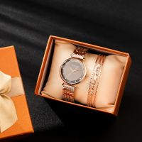 2Pcs Gift set box watches women fashion design womens bracelet watches rose gold 2020 hot sale clock ladies dress женские часы