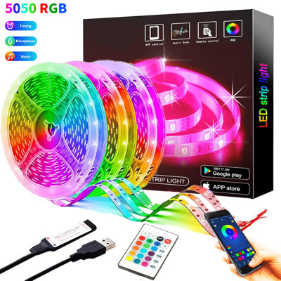 LED Strip Lights 1M-20M RGB 5050RGBIC WS2812B Infrared Bluetooth Ontroller BackLight Room Luces Luminous Decorate Fita Lamp