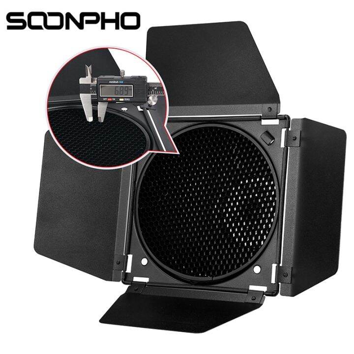Soonpho BD04 Bowens Mount Barn Door Grid + 4Color Filter Kits For Godox Sk400ii