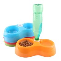 Automatic Dog Food Feeder Plastic Double Bowls Dish Water Feeder for Dogs Puppy Cats Water