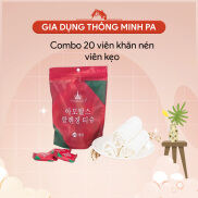 Combo 20 Viên Khăn Ướt Nén Viên Kẹo Chữ Nhật, Khăn Nén Tiện Dụng Đi Du Lịch