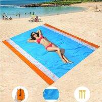 Beach Blanket Picnic Blanket Outdoor Nylon Beach Mat Portable Lightweight Sand-proof Waterproof Sand Mat for Travel Hiking Sleeping Pads