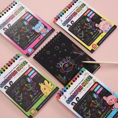 Graffiti Art For Kids Colorful Scratch Painting Stationery Stickers Scratch Painting Childrens Creative Graffiti