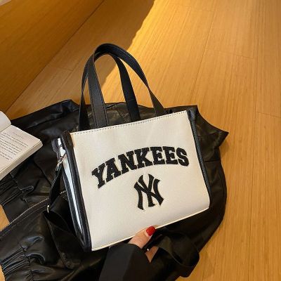 MLBˉ Official NY Original embroidered ML tote bag for men and women single shoulder bag net red latest hot style Messenger bag new ml couple bag