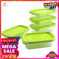 กล่องอาหารทรงเหลี่ยม Chef Box MICRON WARE รุ่น JCP-6071 ขนาด 225 มล. (แพ็ค 5 ใบ) สีเขียวSquare Food Box Chef Box MICRON WARE Model JCP-6071 Size 225 ml. (Pack 5 Pcs.) Green