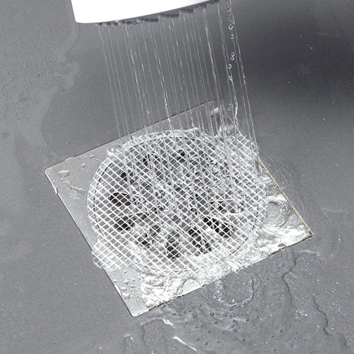 geminini-hoomall-10-50ชิ้นสติกเกอร์ดักขนติดท่อระบายน้ำทิ้งสำหรับใช้ในห้องครัวห้องน้ำสติกเกอร์ตัวกรองกันน้ำกันซึม