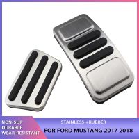 Stainless Steel AT Car Pedals for Ford Mustang 2017 2018 Stainless Steel Accelerator Pedal Brake Clutch Pad Accessories Pedal Accessories