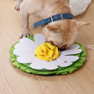 MI เสื่อสำหรับดมกลิ่นสัตว์เลี้ยงสำหรับสุนัขขนมอบผ้าห่มกันลื่นลายดอกเดซี่น่ารัก Relief ความเครียดของเล่นภาพติดเพชรลายต่างๆแบบโต้ตอบ