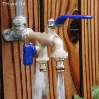 Double Head Water Faucet 1/2 3/4 Water Splitter Connector Coupling Adapter Valve Switch Garden Hose Irrigation Tap Joint