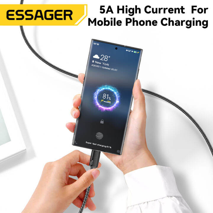 hot-essager-100w-usb-c-ถึง-usb-type-c-สาย5a-pd-fast-charging-charger-สายไฟ-usb-type-c-สำหรับ-samsung